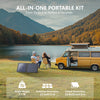 110W Foldable Solar Panel, Bifacial Monocrystalline, 25.9 Voc Output, Waterproof, for Portable Power Station, Camping, RV, with Kickstand and Carrying Bag