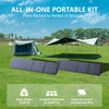 220W Foldable Solar Panel, Bifacial Monocrystalline, 25.9 Voc High Voltage, Waterproof, for Portable Power Station, Camping, RV, with Kickstand and Carrying Bag