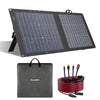 110W Foldable Solar Panel, Bifacial Monocrystalline, 25.9 Voc Output, Waterproof, for Portable Power Station, Camping, RV, with Kickstand and Carrying Bag