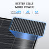 200W Bifacial Solar Panel, 12V N-Type 20BB Monocrystalline Solar Cell, Up to 25% High Conversion Efficiency, Dual-Sided Power Generation Black Frame Panel for RV, Marine, Off-Grid Roof