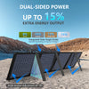 220W Foldable Solar Panel, Bifacial Monocrystalline, 25.9 Voc High Voltage, Waterproof, for Portable Power Station, Camping, RV, with Kickstand and Carrying Bag